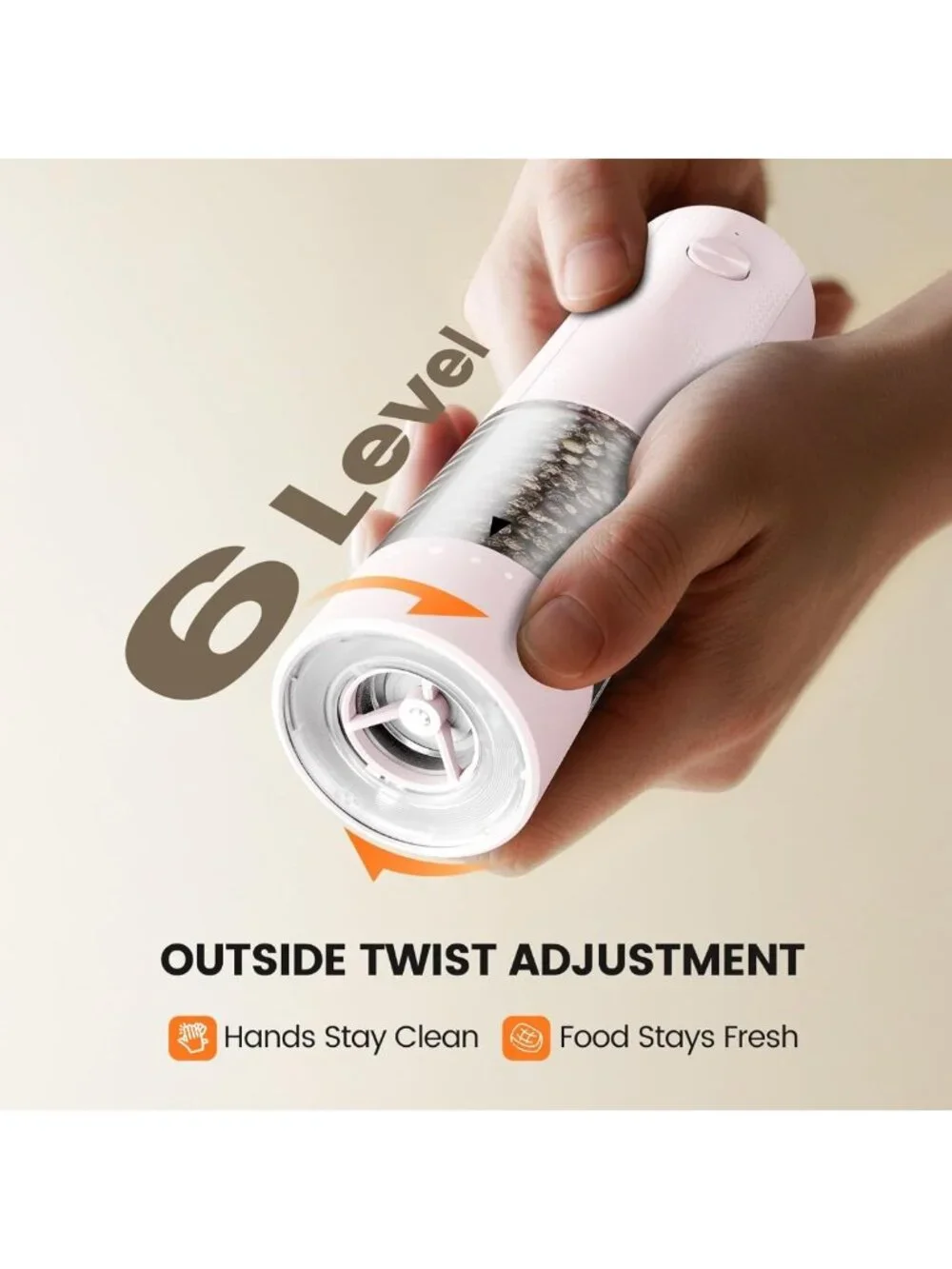 Rechargeable Electric Salt & Pepper Grinder Set - Adjustable Coarseness, 2 Pack